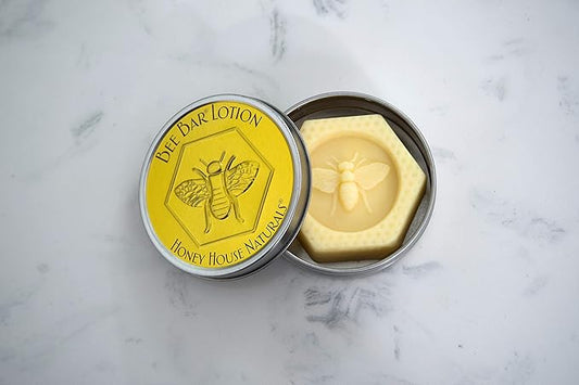 Bee Bar Honey House Naturals Duo – Vanilla - Small 6 Ounce and Large 2 Ounce– All Natural Ultra Moisturizing Lotion Bar Infused with Essential Oils and Butters – Made in USA
