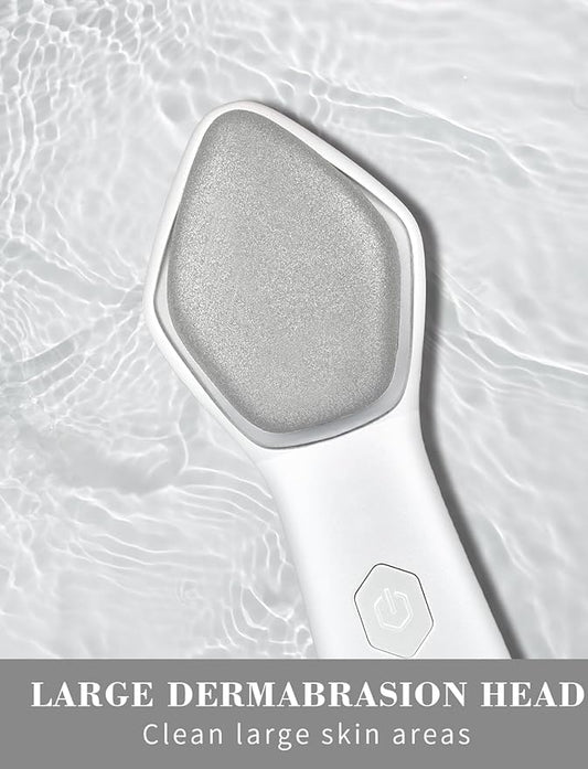 NEWDERMO Microdermabrasion Machine Pro, Large Diamond Electric Microdermabrasion Wand Tool With 3 Levels Frequency for Face Body Exfoliate Skin Care(White)