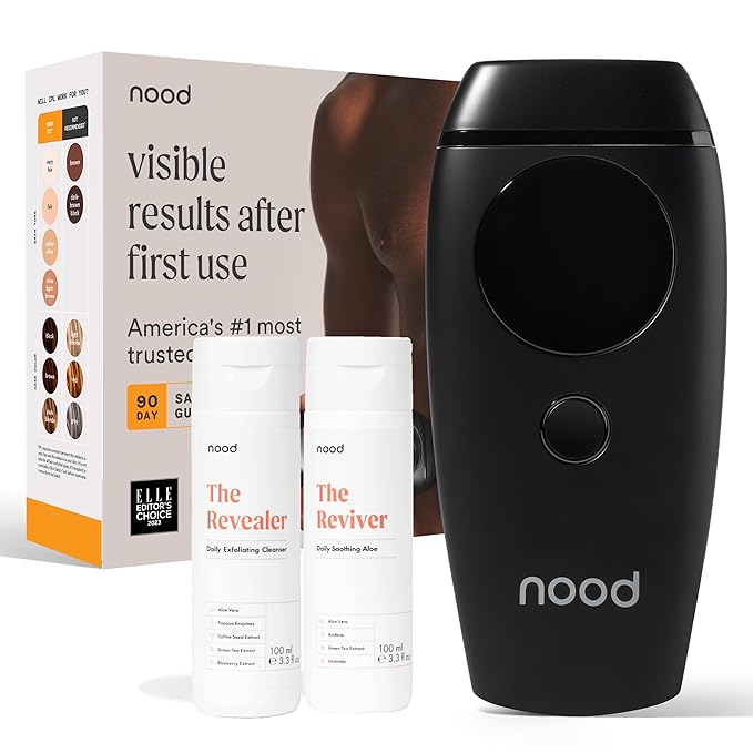 NEW Nood™ Flasher 2.0 Kit — IPL Laser Hair Removal Device for Women & Men — Pain-free & Permanent, Visible Results After First Use & Works Everywhere — Pre & Post IPL Treatment Included — Matte Black