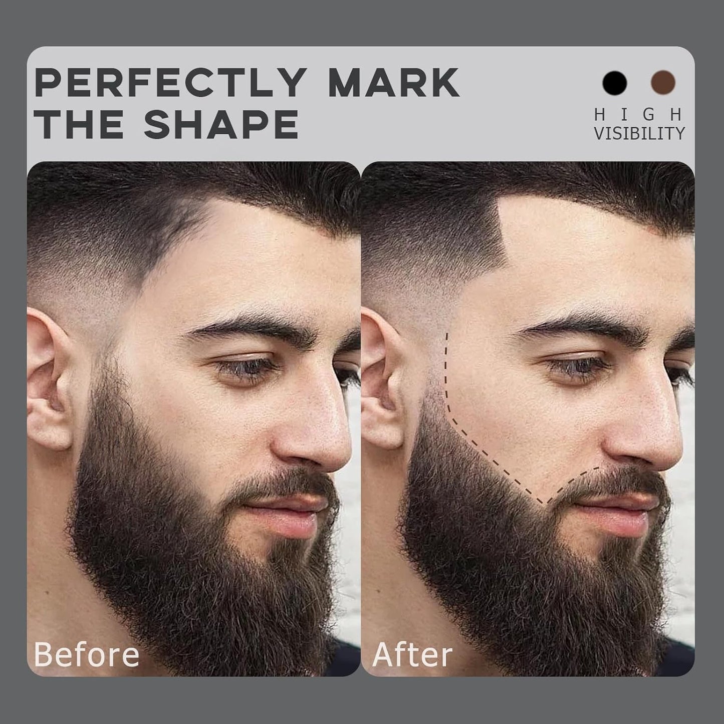 Barber Pencil for Lineup Magic Hairline Enhancement Beard Guide Shaping Pencils for Design Razor Trace Black Brown Barber Chalk Pencils Set with Sharpener Ruler Brush for Men