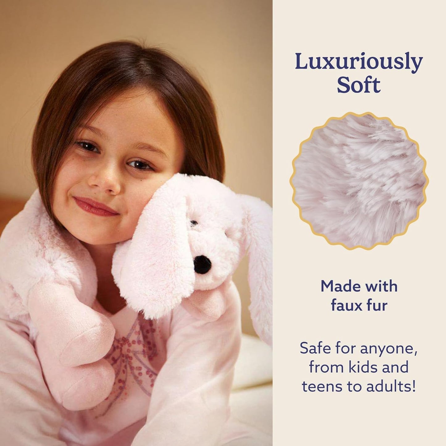 warmies Microwavable Neck & Shoulder Wrap - Heating & Cooling Plush Pad for Calming Relaxation - Weighted & Heated Neck Warmer with Scented Lavender - Microwave Heat Pad for Aches & Pain - Bunny