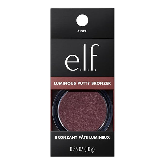 e.l.f. Luminous Putty Bronzer, Lightweight Putty-to-Powder Bronzer For A Radiant, Glowing Finish, Highly Pigmented, Vegan & Cruelty-Free, Frequent Flyer