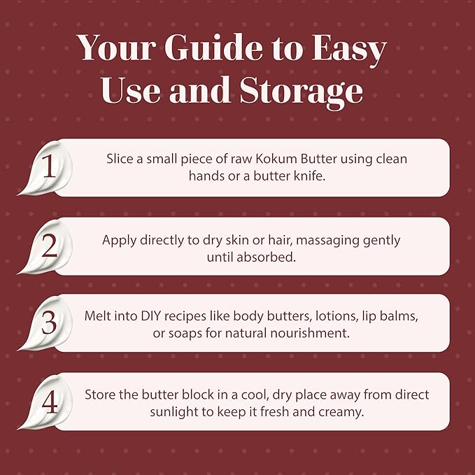 era of nature Kokum Butter Raw - 32 oz (2lb) – Natural Butter for Body Butters, Lotion Bars, Lip Balm, Soap Making – Blends Well with Shea or Cocoa Butter – For Stretch Marks, Scars, Pregnancy Care