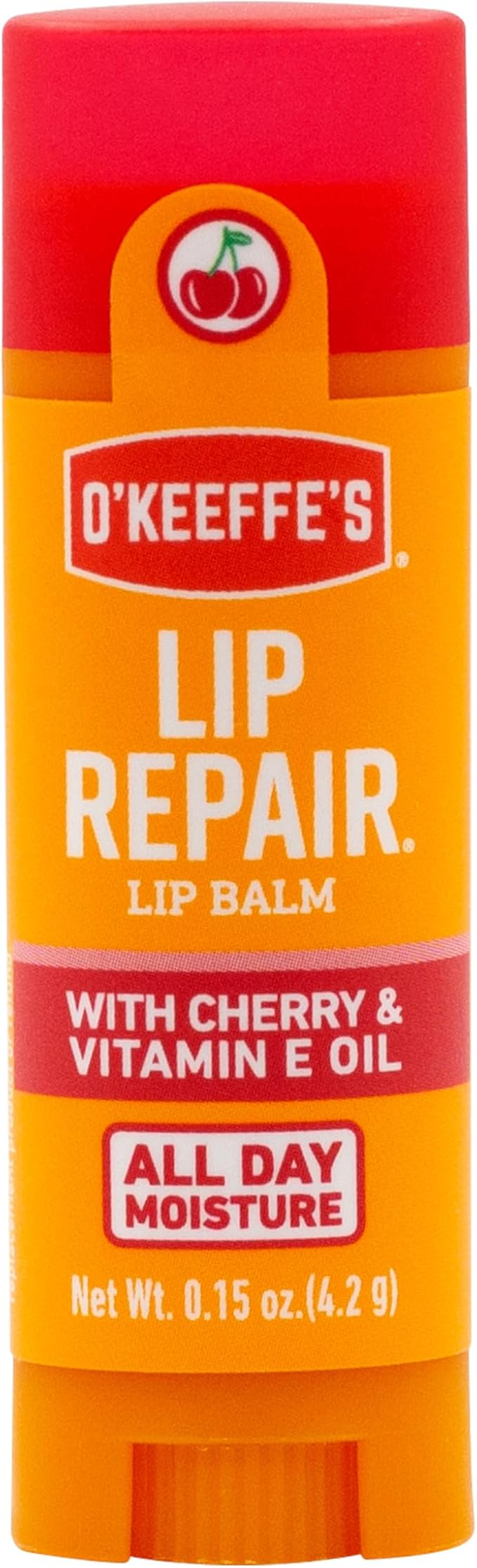 O'Keeffe's Lip Repair Lip Balm with Cherry & Vitamin E Oil, Stick (Pack of 3)