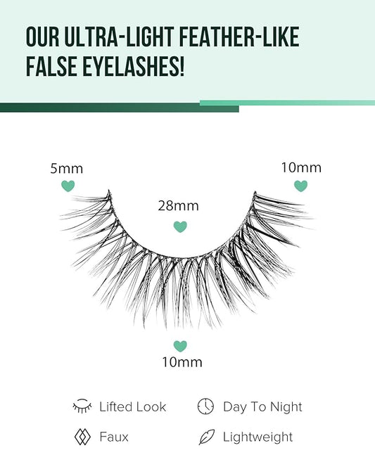 Cat Eye Lashes Wispy False Eyelashes Natural False Lashes Fox Eye Lashes Pack Demi Wispies Eyelashes Thick Mink Lashes Wispy Fake Lashes 7 Pairs