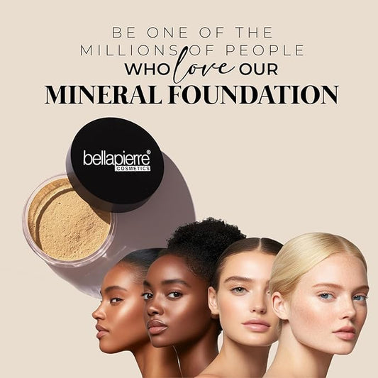 bellapierre Mineral Foundation SPF 15 - Loose Powder Foundation | Vegan & Cruelty Free Natural Makeup | Full Coverage Matte Finish | Hypoallergenic | Oil & Talc Free - 0.32 Oz - Chocolate Truffle
