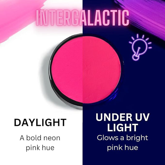 Mehron Paradise FX UV Neon Glow – Neon UV Intergalactic 1.4 oz | Water Activated Black Light UV Paint for Raves, Costumes, SFX, Halloween, Stage, Theater & Cosplay
