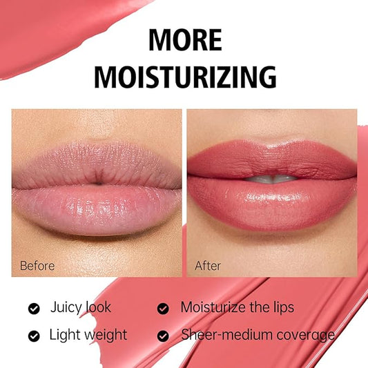3Pc Moisture Lipsticks for Women Pink Purple Berry Lipstick Hydrate Tinted Lip Balm for Dry Cracked Lips Glossy Lip Color, MA62/65/57