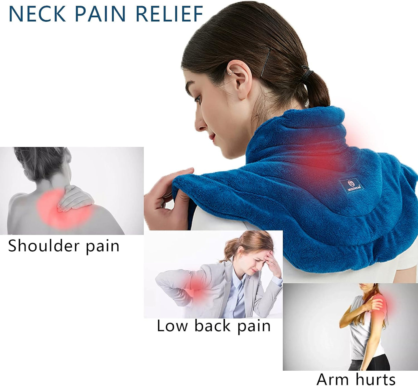 Microwavable Heat Pad for Neck and Shoulders, Weighted Microwave Moist Heating Wrap for Pain Relief Sore Muscle Stress Tension, Heated Wrap with Aromatherapy, Hot & Cold Compress, Grey