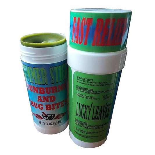 Summer Stick Balm for Sunburns and Bug Bites - Fast Acting and Soothing After Sun Skin Care 2 oz Balm