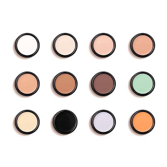 Mallofusa Single Color Face Makeup Concealer Foundation Palette Creamy Moisturizing for Concealing Dark Eye Circle 0.49oz (Dark Beige)