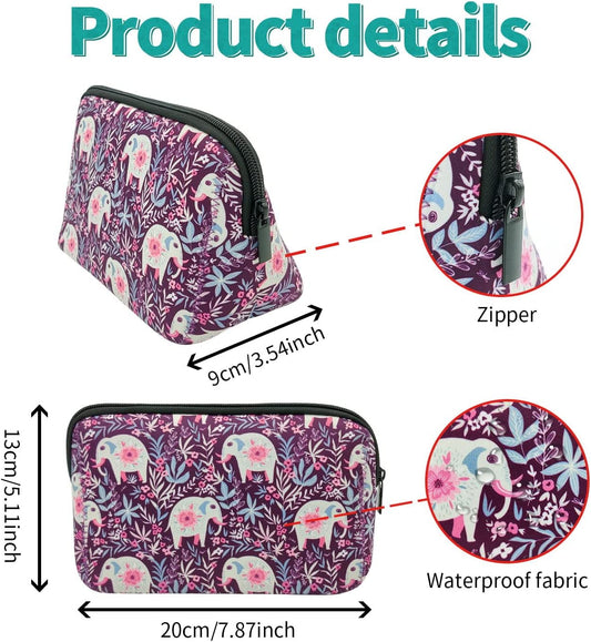 Cosmetic Bag Waterproof Neoprene Zipper Pouch Travel Portable Toiletry Makeup Bags Organizer Case for Women and Girls