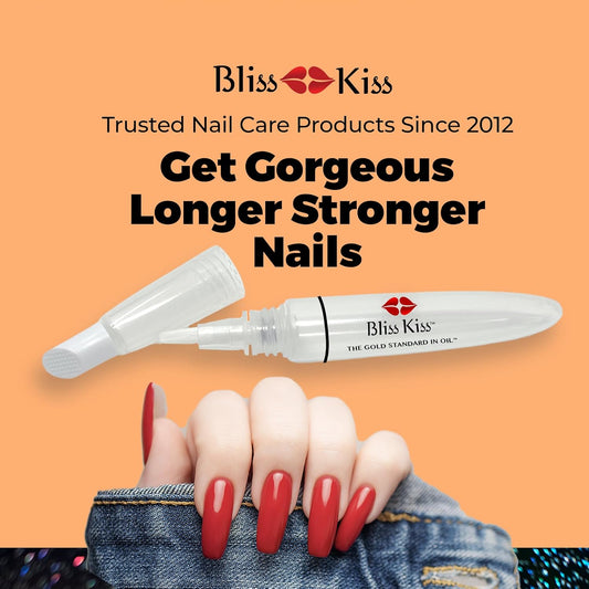 Bliss Kiss Refillable Cuticle Oil Pen for Nails - Empty 8 ml Squeeze Nail Oil Pen with brush applicator from 1-Pack