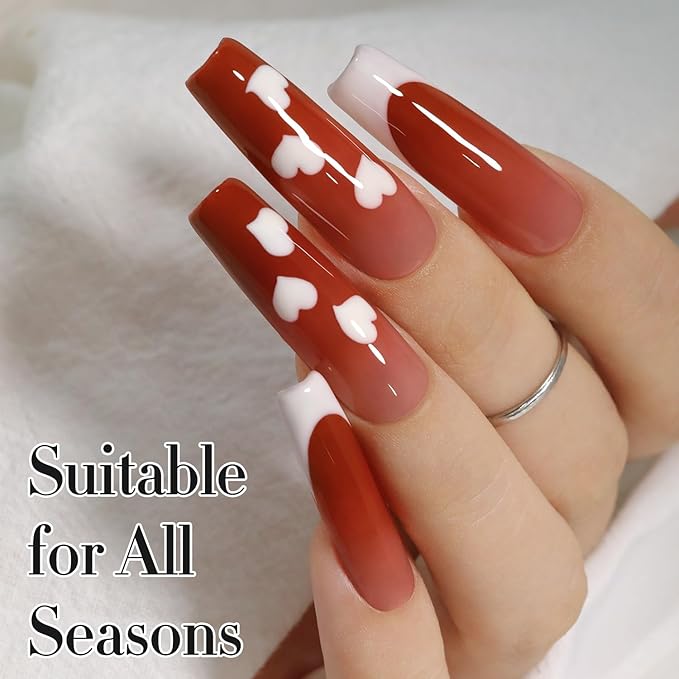 Double Rhythm Translucent Gel Polish Sheer Neutral Natural Light Milky Same Color Same Bottle 15ML Jelly UV Polish Nail Art DIY at Home (Brick Red-A1488)
