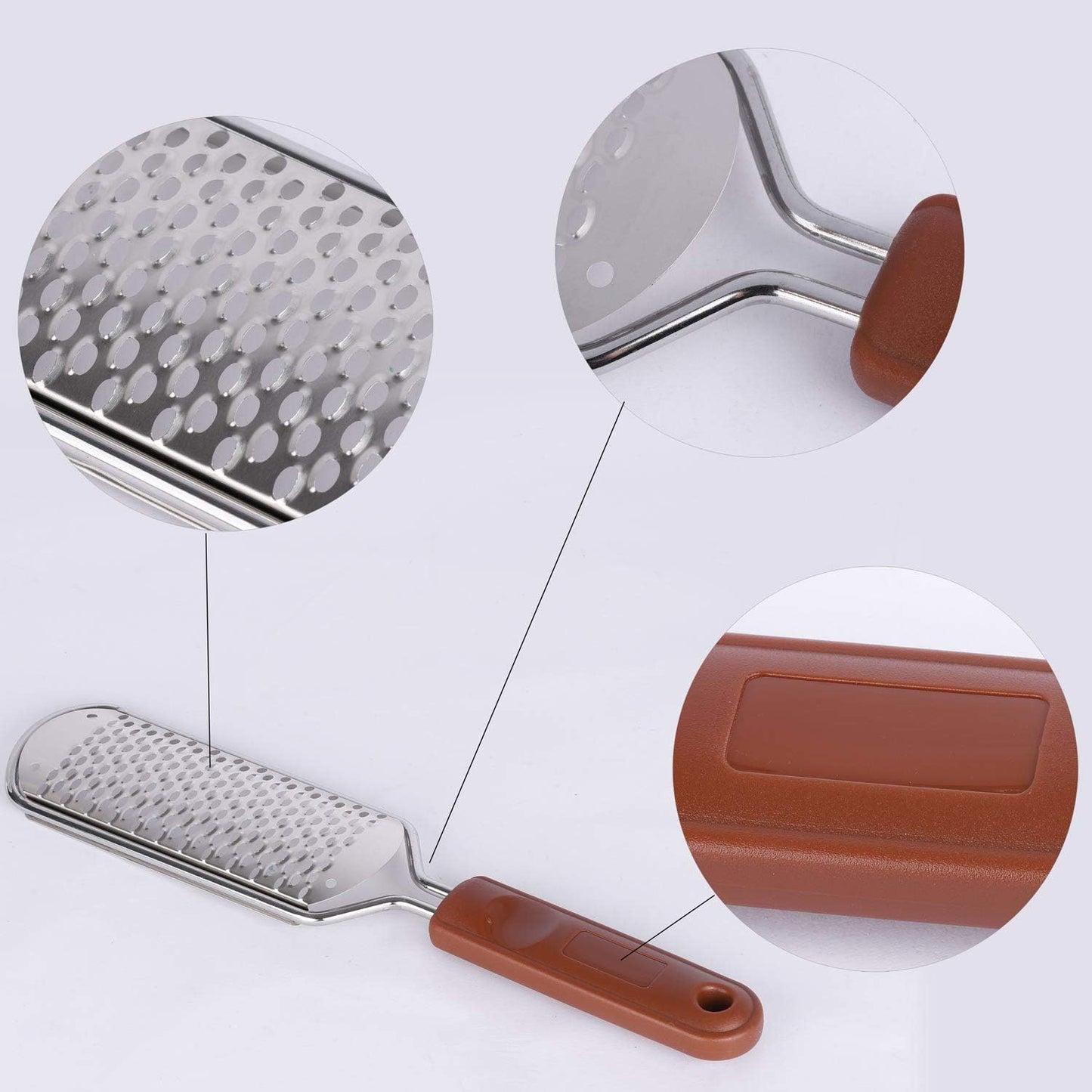 2 Pieces Colossal Foot Rasp Foot Files Callus Remover Foot Scrubber, Stainless Steel Feet Grater Heel File Foot Pedicure Tools for Dry Cracked Heels