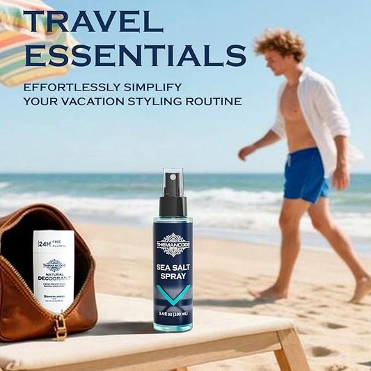 Sea Salt Spray for Men, Travel Essentials, Beach Vacation Essentials, Travel Size Beachy Hair Texturizing Hairspray, Surf Spray Adds Instant Volume, Men Gift Ideas, 3.38 fl oz