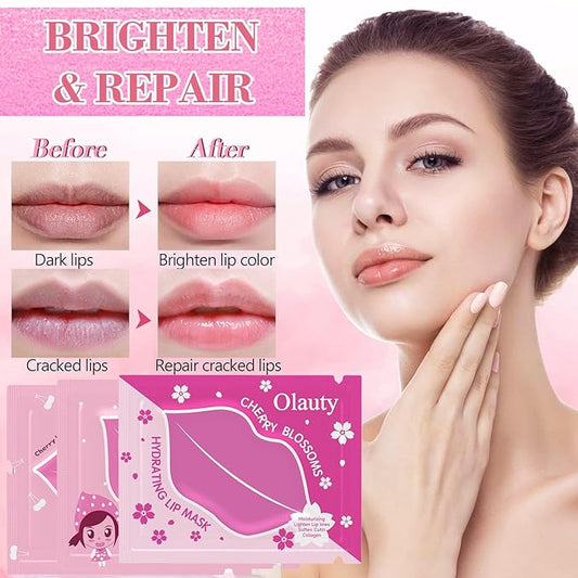 Eakroo 30 Pairs Collagen Crystal Pink Lip Masks, Collagen Lip Pads for Dry and Cracked Lips, Moisturizing Lip Care Gel Pads Remove Dead Skin, Minizes Lip Fine Lines, Lighten Lips, Plump Your Lips