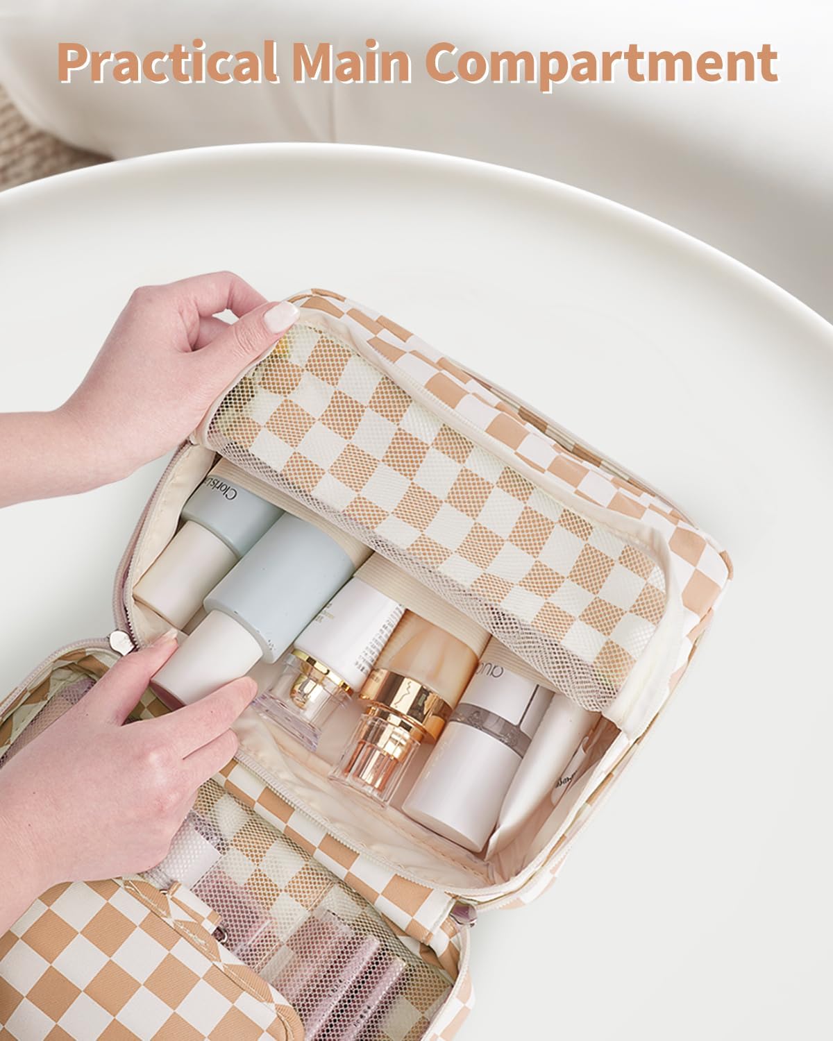 Narwey Small Hanging Travel Toiletry Bag for Women, Travel Bag for Toiletries, Makeup Bag Organizer Cosmetic Bags Make Up Bags for Girls