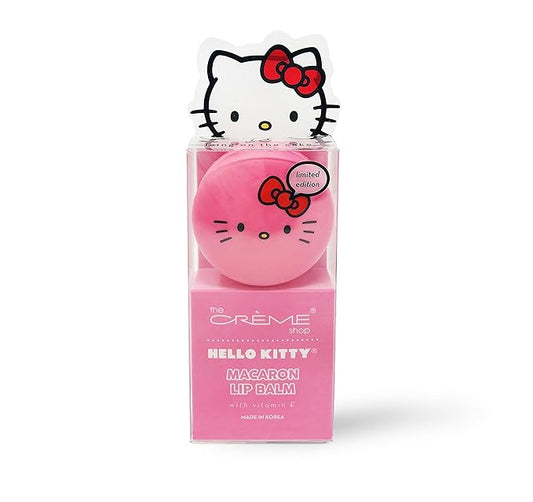 The Crème Shop x Sanrio Hello Kitty Macaron Lip Balm (Hello Kitty Icing On The Cake) Korean Cute Scented Pocket Portable Soothing Advanced Must-Have on-the-go