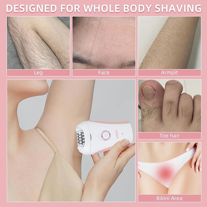 Glabrouse Skin Smooth Glide Epilator for Women,Facial Epilator for Women,Cordless Face Hair Remover with Light,Hair Rmoval for Face Bikini Legs, Body Removal Device
