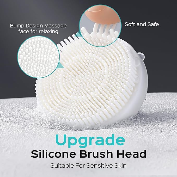 COSLUS Face Scrubber Facial Cleansing Brush: 2 Speed Adjustable Face Cleansing Brush for Sensitive Skin, Beard Care - Deep Cleansing & Gentle Exfoliating, Portable for Travel & Shower, for Men Teens