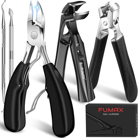 2025 Toenail Clippers for Thick Toenails for Seniors, Large Angled Toe Nail Clippers for Thick Nails for Men, Heavy Duty Professional Ingrown Toenail Clippers Long Handle Nail Clippers with Catcher