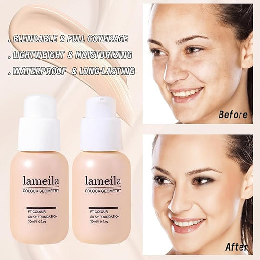 Makeup Set Full Kit for Girls Teens Women, Makeup Present Set, Includes Eyeshadow, Foundation, Mascara, Face Blusher, Eyebrow Pencil, Eyeliner, Brushes, Lip Gloss, Sponge, Cosmetic Bag