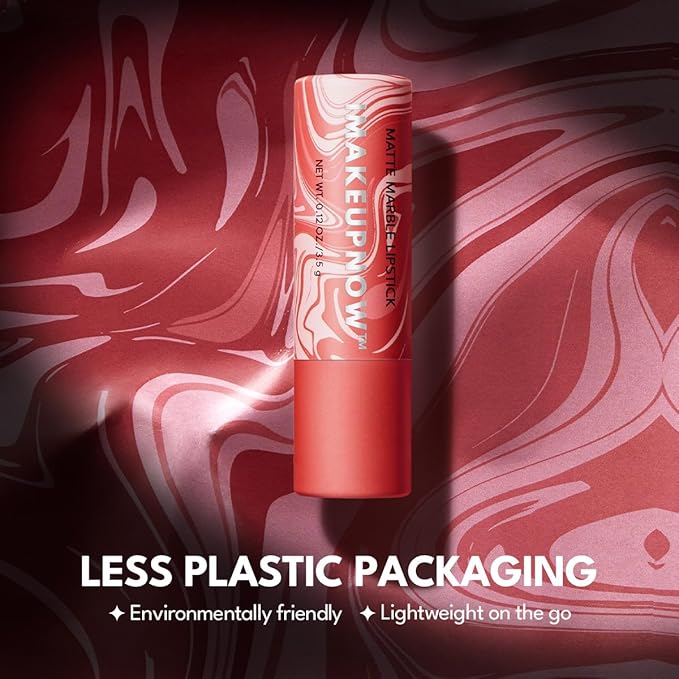 2PCS Marbled Matte Lip Stick Makeup - Velvety Finish | Naked-lip Feel, Full Coverage, D003+D004