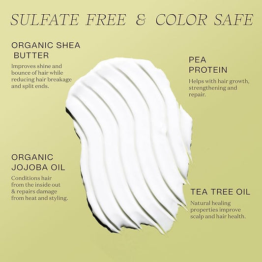 Tea Tree Hair Conditioner - Organic, Sulfate-Free, Color-Safe, Silicone-Free, Cruelty-Free, with Shea Butter and Jojoba Oil