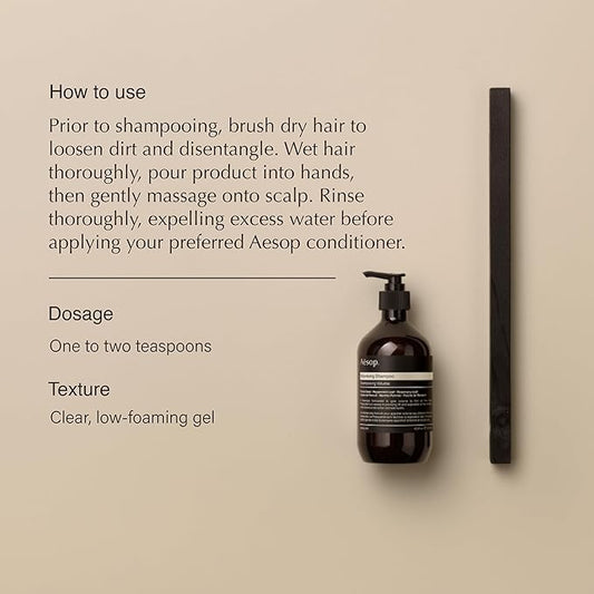 Aesop Volumizing Shampoo and Conditioner Set | Cleanses Hair and Scalp for Soft, Shiny, Fragrant Hair | Paraben-Free + Cruelty-Free | Set of 2 (16.9 oz + 17.5 oz)
