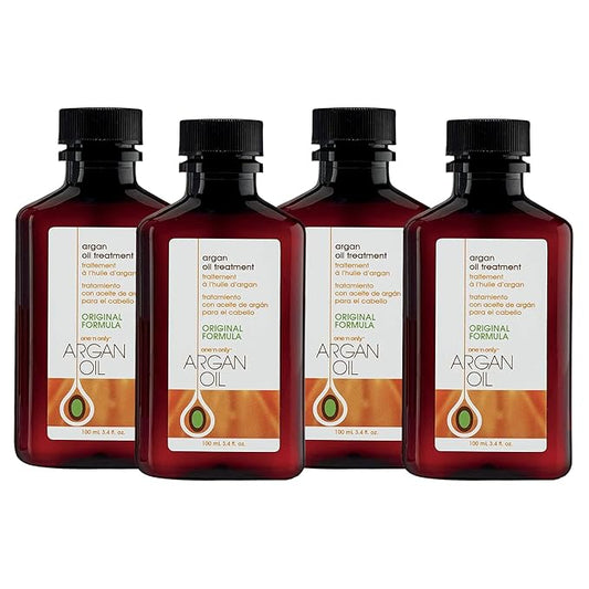 One 'n Only Argan Oil Hair Treatment - Hair Oil Smoothes and Strengthens Dry Damaged Hair, Eliminates Frizz, Creates Brilliant Shines, Non-Greasy Formula, 3.4 Fl. Oz (4 Pack)