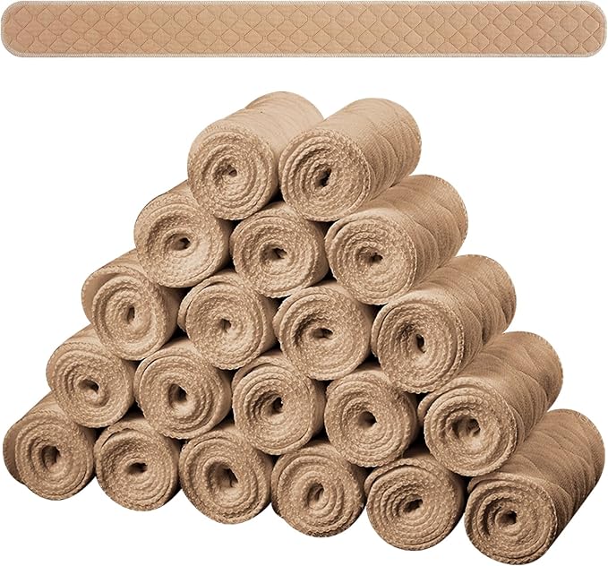 Toulite 20 Pcs Bra Liners for Sweat 18x3 Inch 3 Layer Washable Rectangle Cotton Under Breasts Pads for Women Absorb Sweating