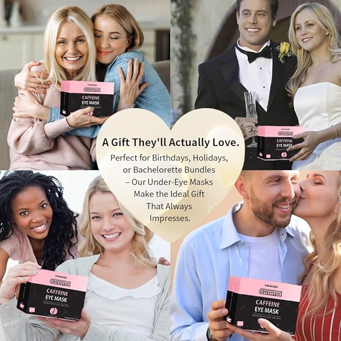 Under Eye Patches (30 Pairs), Caffeine Eye Masks for Dark Circles Puffy Eyes Undereye Bags, Collagen Eye Patches for Wrinkles and Puffiness, Skin Care Gift for Her