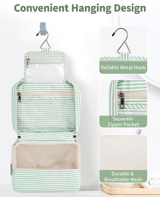 Narwey Small Hanging Travel Toiletry Bag for Women, Travel Bag for Toiletries, Makeup Bag Organizer Cosmetic Bags Make Up Bags for Girls