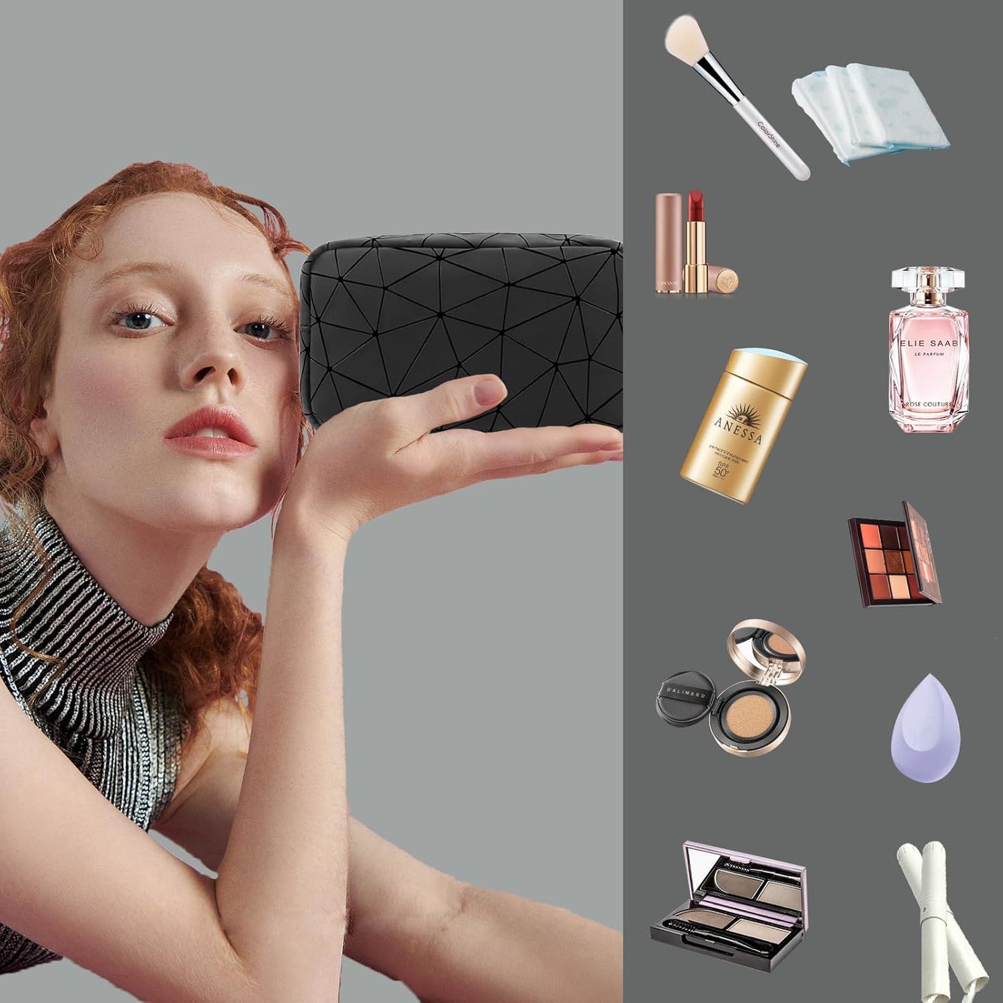 Sanitary Napkin Storage Bags Set, Portable Period Bag for Teen Girls Small Make up Bag for Purse, Portable Menstrual Pad Pouch (Large & Small Black)