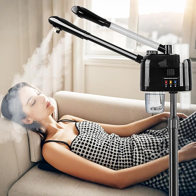 Hot and Cold Facial Steamer Professional Facial Steamer on Wheels for Esthetician Facial Deep Cleaning