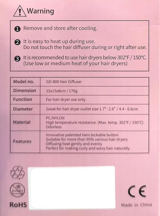 Universal Hair Diffuser “Super Sturdy” 1.7 Inch to 2.6 Inch for Natural Curly and Wavy Hair, Hair Dryer Attachment (Blue Lagoon)