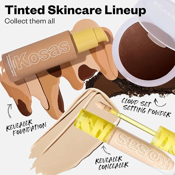 Kosas Cloud Set Face Setting Powder | Smoothing Shine Control, Soft, Sheer Setting Translucent Makeup Finish, Portable & Long-Lasting (Sheer Golden Medium)