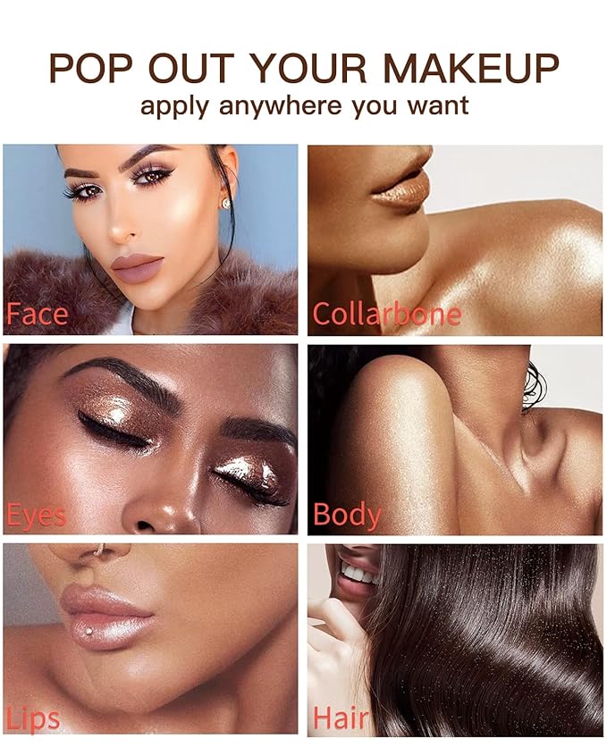 Fairy Highlight Puff Stick Highlight Patting Powder - Multi-Functional Shimmer Powder for Illuminating and Brightening Your Face and Body (#01 Gray)