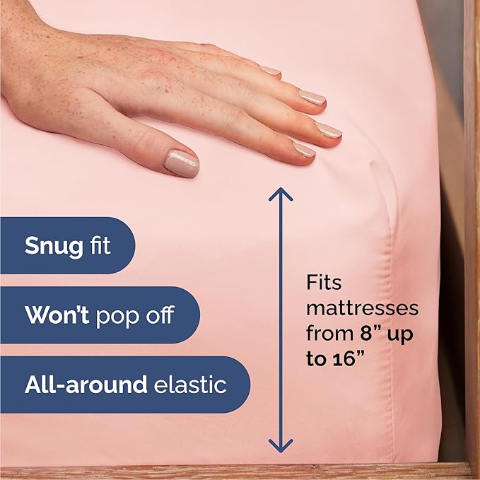 Cal King Size 4 Piece Sheet Set - Comfy Breathable & Cooling Bed Sheets Set - Hotel Luxury Bedding for Women, Men, Kids, Teens, Boys & Girls - Deep Pockets, Soft, Wrinkle Free - Oeko-Tex - Baby Pink