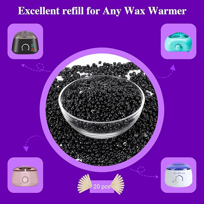 PURPLESKY Painless Wax Beads, 40oz Hard Wax Beads Bulk for Hair Removal, Bikini Wax for Nose Waxing for Leg, Underarm, Eyebrow, Salon Gift Waxness