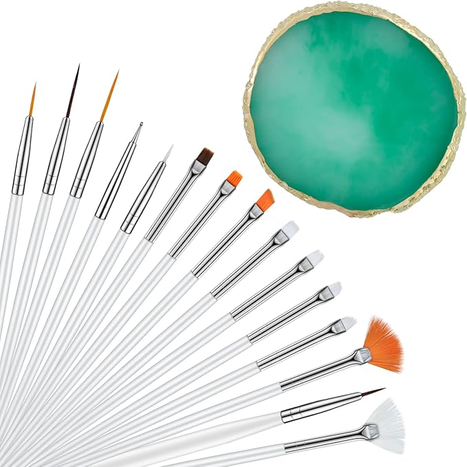 Nail Art Mixing Palette Resin Plate Tray for Mixed Paint Drawing Color Display(Green)