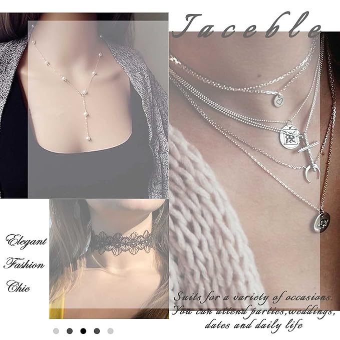 Bohemia Layered Coin Choker Necklace Moon Crescent Pendant Necklace Chain Gold Tiny Ball Necklace Multi Layer Disc Necklace Chain Jewelry for Women and Girls