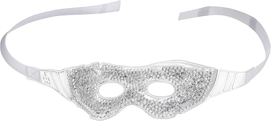 Gel Eye Mask, White - Cold Compress Ice Pack with Gel Beads - Microwave Safe for Heat Therapy - Great for Puffy Eyes, Dark Circles, Dry Eyes, Soothing Headaches