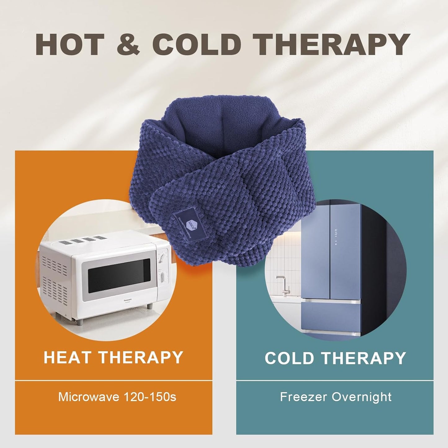 uncn Microwavable Heating Pads for Neck and Shoulders Pain Relief Microwave Heat Pack Versatile Weighted Moist Heated Neck Wrap Reusable Herbal Nature Calming Beanbag Warm Compress 29X7 in 2.4Pounds