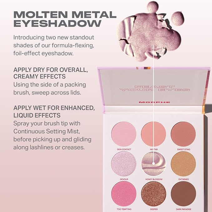 Morphe Forbidden Honey Artistry Palette - Foil-Effect Eyeshadow Palette with Matte, Shimmer & Foil Finishes - Pink & Brown Eyeshadow with Luminous Payoff (0.35 oz)