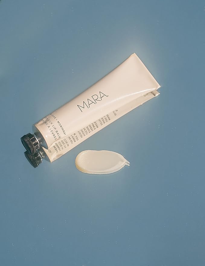 MARA - Natural Sea Silk Lip Balm With Algae + Moringa | Non-Toxic, Plant-Based Skin Care, Hypoallergenic | Moisturize, Plump + Soothe Dry, Chapped Lips (Clear, 0.5 oz | 15 ml)