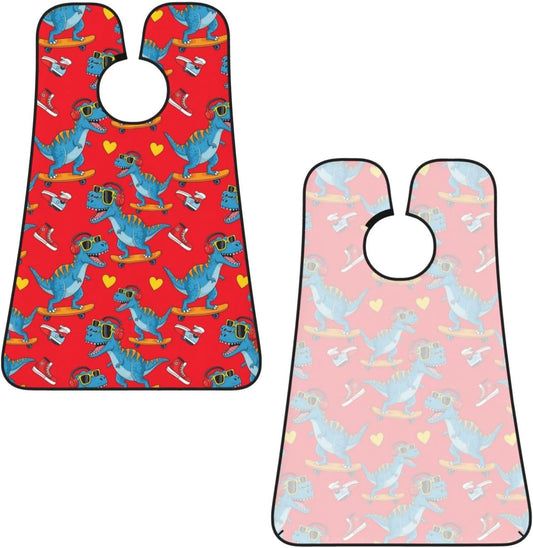 Strong Suction Cup Beard Grooming Bib, Non-Stick Hair Catcher, Waterproof, for Shaving, Cool Funny Skateboard Dinosaur