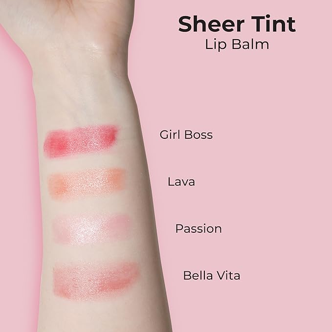 MCoBeauty Sheer Tint Lip Balm, Passion, Nourishing Tint for Healthy, Luscious Lips, Vegan, Cruelty Free Cosmetics