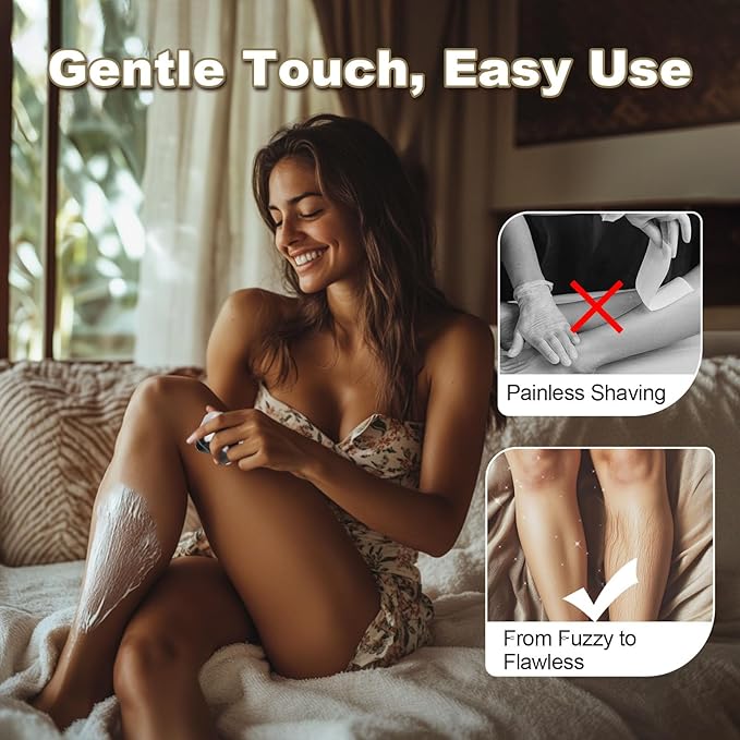 Facial Hair Removal for Women, 3D Floating Blade Rotary Razor, Wet/Dry Electric Shaver, Portable & USB Rechargeable Epilator Hair Remover for Face, Upper Lip, Chin, Arms & Legs (Silver)